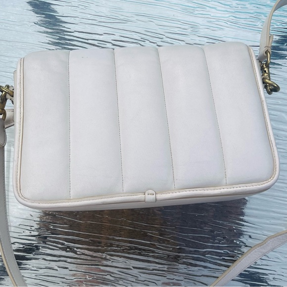 Coach Studio Chalk White Quilted Leather Brass Hardware Shoulder Bag Crossbody - Picture 7 of 15
